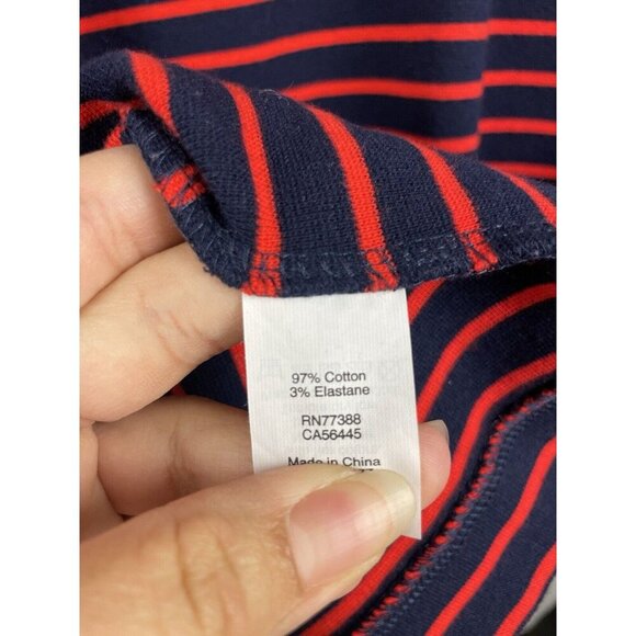 J. Crew Factory Red Blue Stripe Maritime Nautical Long Sleeve Dress Size XL - Picture 5 of 6